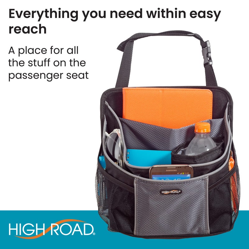 High Road DriverStash Passenger Front Seat or Car Seatback Organizer with Insulated Cup Holder and 10 Multipurpose Pockets for SUVs, Cars, Trucks and Vans - Image 2